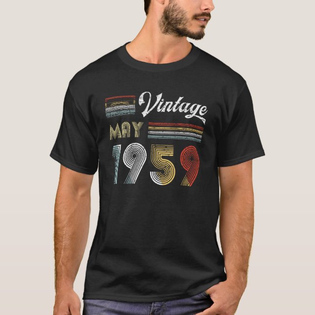 Vintager 60. Geburtstag im Mai 1959 T-Shirt (Vorderseite)