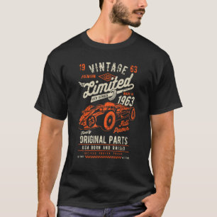 Vintager 60. Geburtstag Rennwagen Geboren 1963 60  T-Shirt
