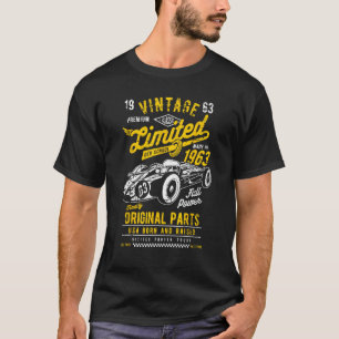 Vintager 60. Geburtstag Rennwagen Geboren 1963 60 T-Shirt