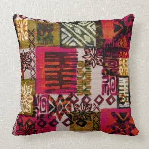 Vintager 60er Hawaiisches Barktuch-Kissen Kissen