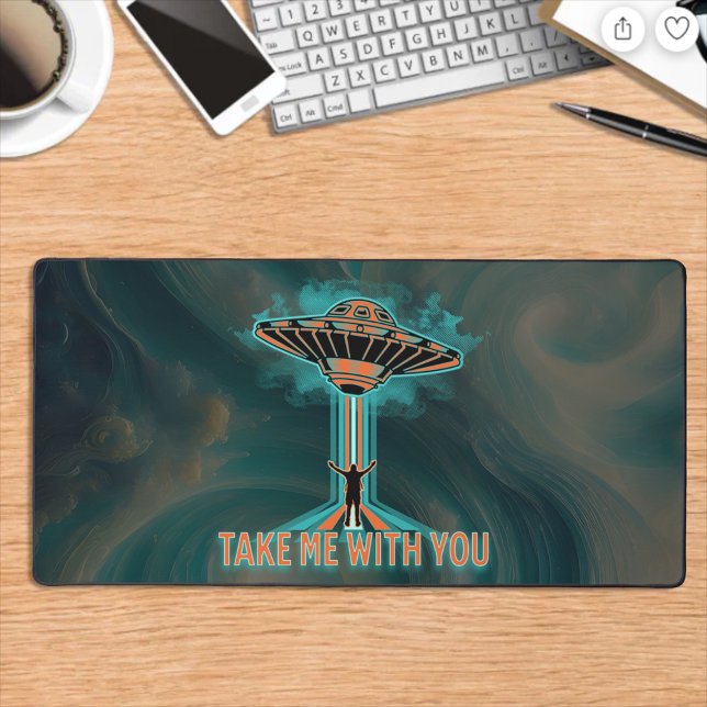 Vintager 60er Jahre Stil fliegender Saucer Schreibtischunterlage (Von Creator hochgeladen)