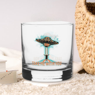 Vintager 60er Jahre Stil fliegender Saucer Whiskyglas
