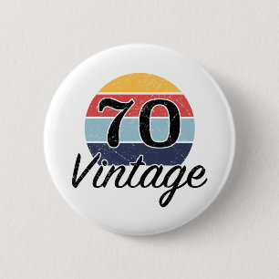 Vintager 70. Geburtstag Sonnenuntergang Button