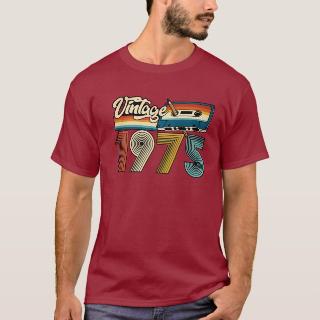 Vintager 70er 1975 Cassette Tape Retro T-Shirt (Vorderseite)