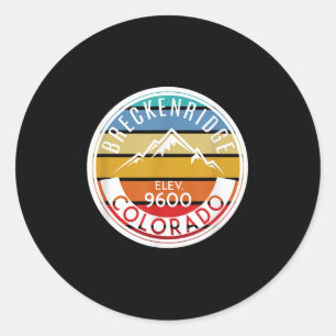 Vintager 70er 80er Breckenridge Colorado Rocky Mou Runder Aufkleber