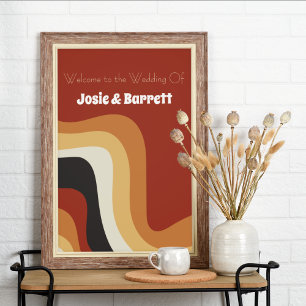Vintager 70er Abstrakt Burnt Orange Wedding Willko Poster