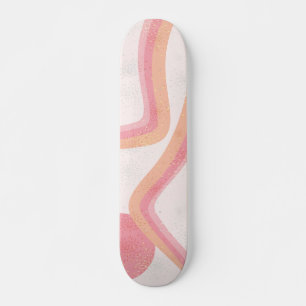 Vintager 70er-Druck Firefox Rosa Orange Skateboard