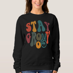 Vintager 70er Vibes Peace Hippie Bleibe Groovy Sweatshirt