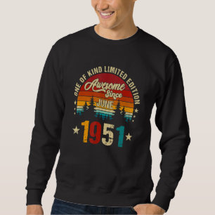Vintager 71. Geburtstag Phantastisch seit Juni 195 Sweatshirt