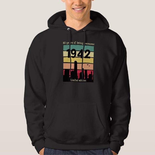 Vintager 80. Geburtstag Retro 1942 Hoodie (Vorderseite)