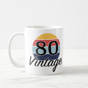 Vintager 80. Geburtstag Sonnenuntergang Kaffeetasse
