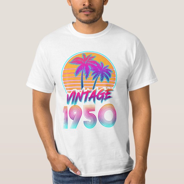 Vintager 80er 1950 Geburtstag T-Shirt (Vorderseite)