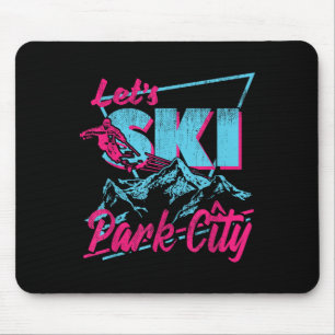 Vintager 80er 90er Skiausrüstung Retro Park City S Mousepad