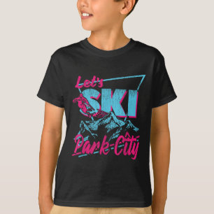 Vintager 80er 90er Skiausrüstung Retro Park City S T-Shirt