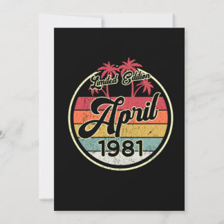 Vintager 80er April 1981 40. Geburtstagsgeschenkid Einladung