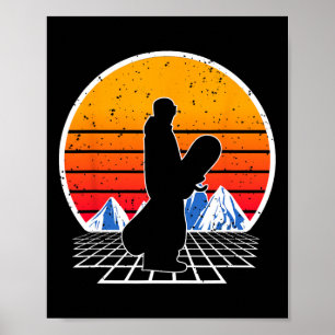 Vintager 80er Jahre Geometry Snowboard Snowboar Poster