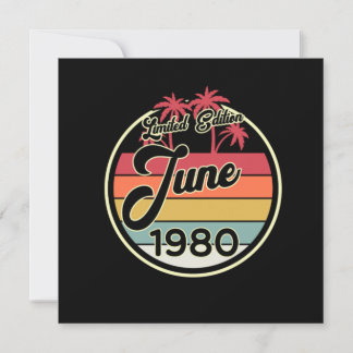 Vintager 80er Juni 1980 40. Geburtstagsgeschenkide Einladung
