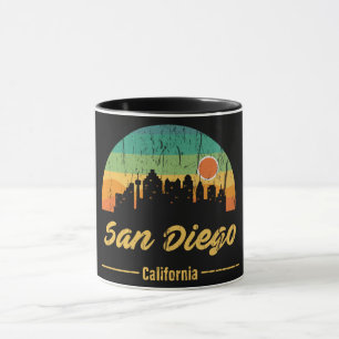 Vintager 80er San Diego City Skyline Retro Sunset Tasse