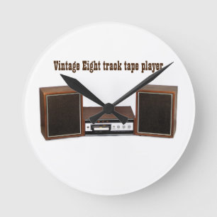 Vintager 8-Spur-Bandspieler Akrylwall-Uhr Runde Wanduhr
