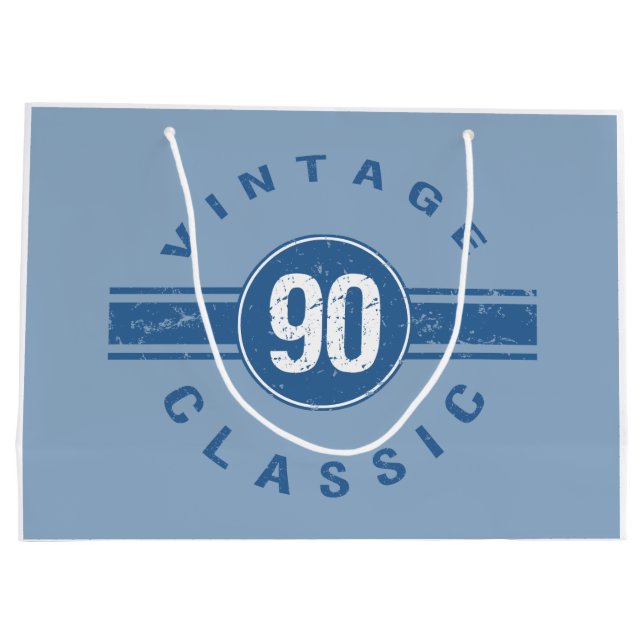 Vintager 90. Geburtstag Große Geschenktüte (Rückseite)