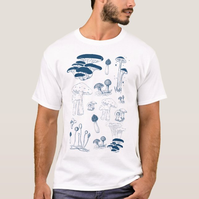 Vintager 90er Tattoo Mushroom Design T - Shirt (Vorderseite)
