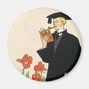 Vintager Abschluss, Absolvent des Lesens eines Buc Magnet