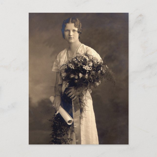 Vintager Abschluss Ankündigungspostkarte (Vorderseite)