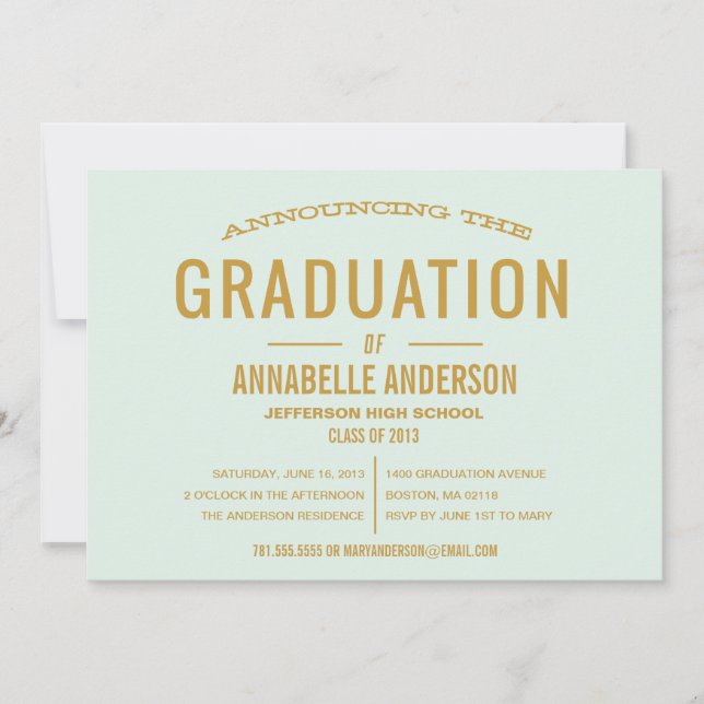 Vintager Abschluss Einladung (Vorderseite)