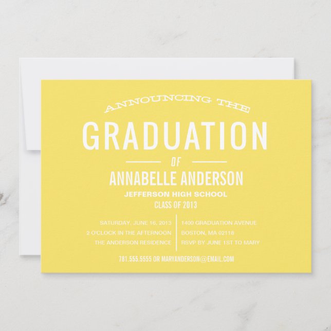 Vintager Abschluss Einladung (Vorderseite)