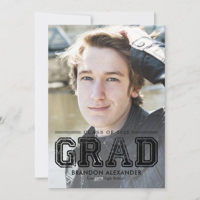 Vintager Abschluss für Sportfarben Einladung (Vorderseite)