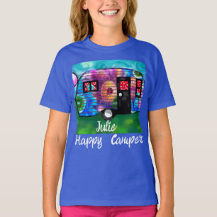 Vintager Abstrakter Camp Trailer Floral Happy Camp T-Shirt