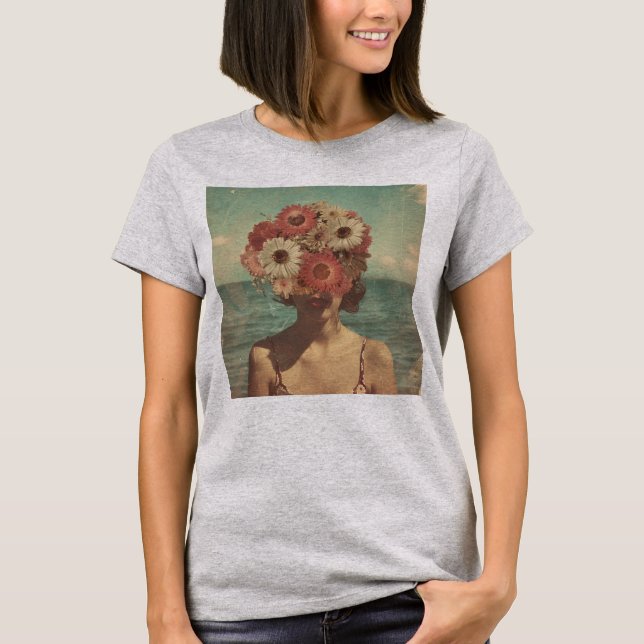 Vintager Abstrakter Sommer T-Shirt (Vorderseite)