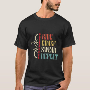 Vintager Absturz Swear Wiederholung Funny Retro Mo T-Shirt
