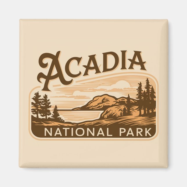 Vintager Acadia Nationalpark Bar Hafen Magnet (Vorne)