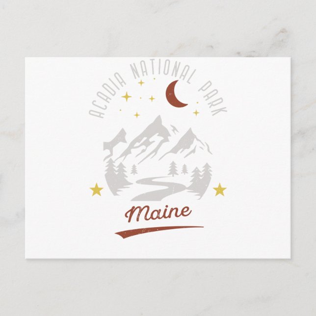 Vintager Acadia Nationalpark Maine Postkarte (Vorderseite)