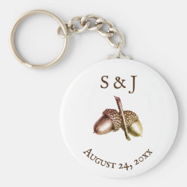 Vintager Acorn mit benutzerdefinierten Initialen Schlüsselanhänger