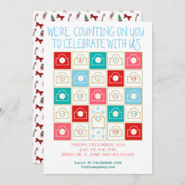 Vintager Adventskalender personalisieren Einladung