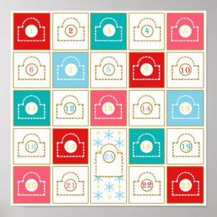 Vintager Adventskalender Poster