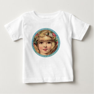 Vintager Advert T - Shirt, Mädchen mit Blume Baby T-shirt