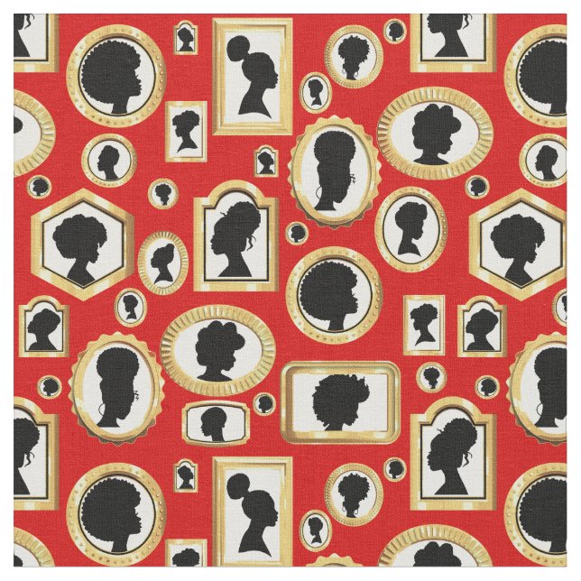 Vintager afrikanischer Cameo Stoff (Nahaufnahme)