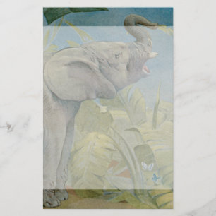 Vintager afrikanischer Elefant im Dschungel, EJ Briefpapier
