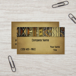 Vintager afrikanischer Schlamm-Stoff Visitenkarte