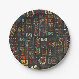 Vintager Afrikanischer Schwarzkopf  Pappteller
