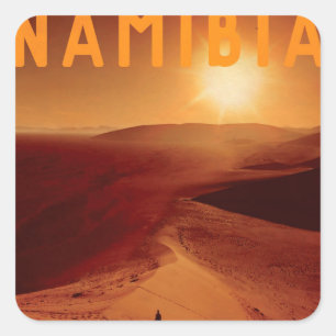Vintager afrikanischer Sonnenuntergang Quadratischer Aufkleber