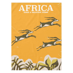 Vintager afrikanischer Urlaubstext Tischdecke