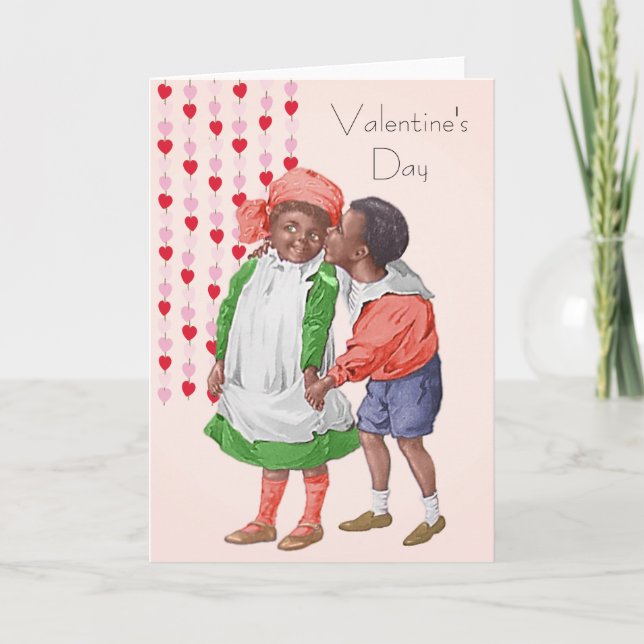 Vintager afrikanischer Valentinstag Feiertagskarte (Vorderseite)