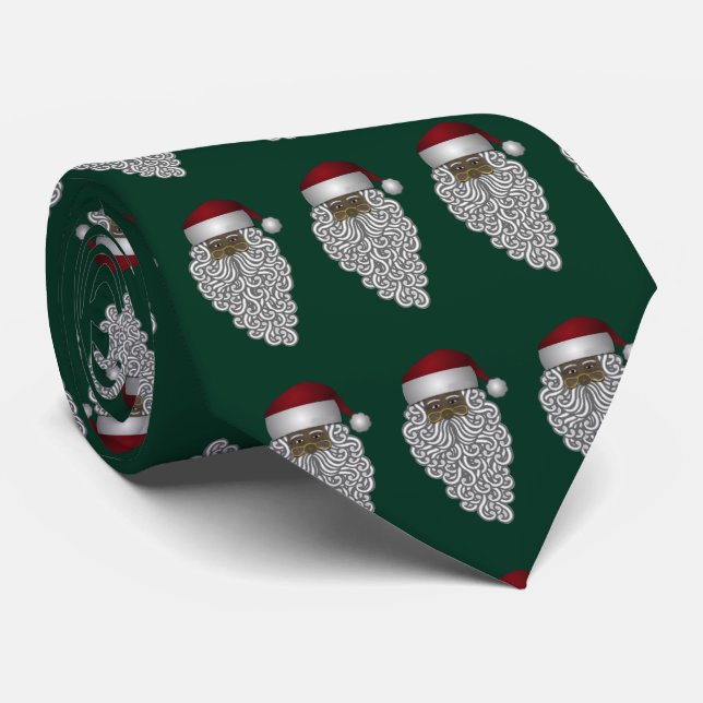 Vintager afrikanischer Weihnachtsmann auf dem Grün Krawatte (Gerollt)
