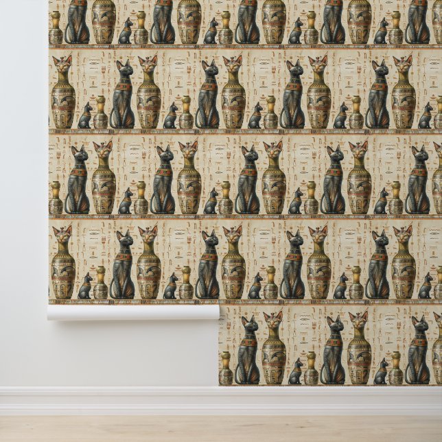 Vintager ägyptischer Bastet Tapete (Anwendung)