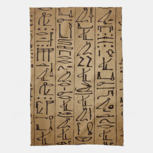 Vintager ägyptischer Hieroglyphen-Papier-Druck Küchentuch