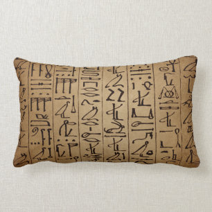 Vintager ägyptischer Hieroglyphen-Papier-Druck Lendenkissen